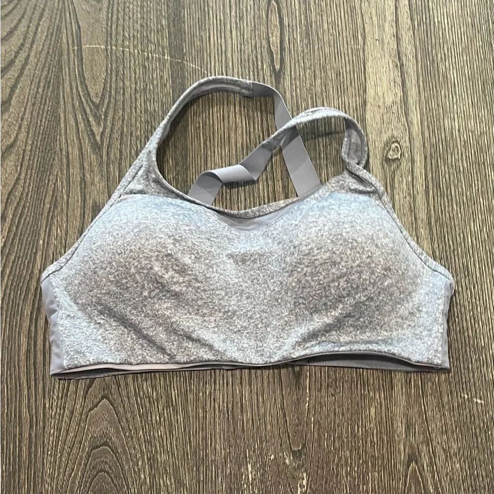 Victoria's Secret PINK Sports Bra Crossback Padded Athleisure Gray Medium
